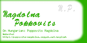magdolna poppovits business card